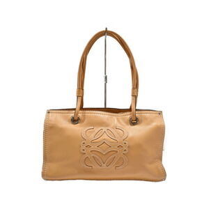 LOEWE Anagram Shopper Tote Camel Tan Leather Bag the